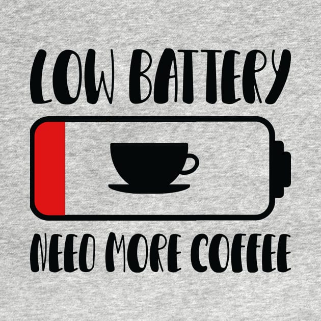 Low battery need more coffee black by AMER.COM